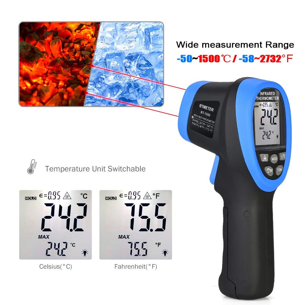 레이저 온도계 건 고온계, 적외선 온도계, 디지털 IR - Industrial Laser Thermometer Gun 리뷰 및 가격