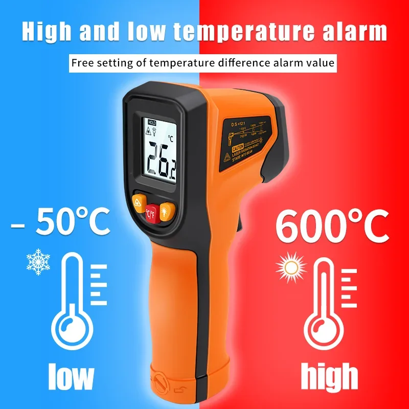 T400 T600 디지털 적외선 온도계 -50~600  - Industrial Laser Thermometer Gun 리뷰 및 가격